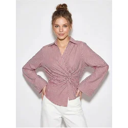 Bianco Lucci Bluza Hemden rdeča/bela