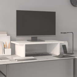 Stalak za monitor bijeli 50 x 27 x 15 cm od masivne borovine