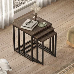 Hanah Home Set uklopivih stočića, 3 komada, Braon