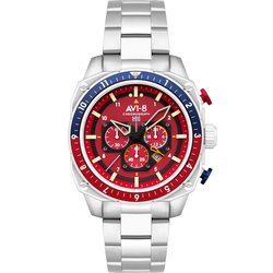 AVI-8 AV-4100-22 Mens Watch Hawker Hunter Dual Time Chronograph 43mm 5ATM