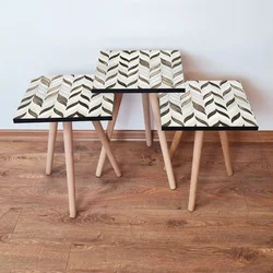 Hanah Home Set klub stočića 3Shp270, 3 komada, Bela