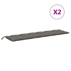 Jastuci za vrtnu klupu 2 kom tamnosivi 200x50x7 cm tkanine