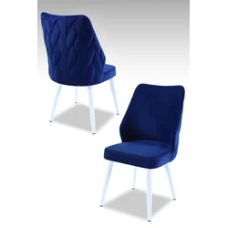 HANAH HOME Set 2 stolice Pufi Sax Blue White