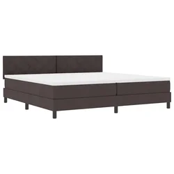 Vidaxl Postelja z vzmetnico z vzmetnico Temno rjava 200 x 200 cm blago
