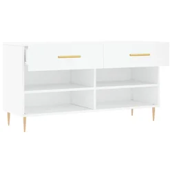 Klupa za cipele bijela 102 x 35 x 55 cm od konstruiranog drva