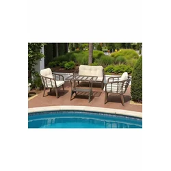 HANAH HOME Baštenska garnitura Manolya Brown Cream