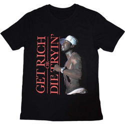 50 Cent Majica Get Rich Unisex Black S