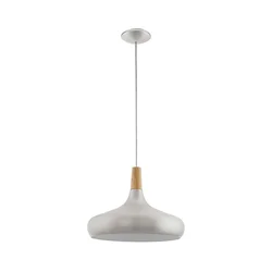 Eglo 901182-Luster na sajli SABINAR 1xE27/40W/230V prečnik 40cm srebrna
