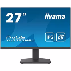 IIYAMA XU2793HSU-B4 27 ETE IPS-panel, 1920x1080, 300 cdm˛, 13cm Height Adj. Stand, Speakers, VGA, HDMI, DisplayPort, 4ms, USB-HUB 2x3.0 (