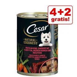 CESAR 4 + 2 gratis! Natural Goodness 6x400 g - Govedina