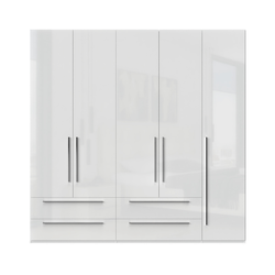 JELA PLAKAR P54/PN - kolekcija Piano - Kristalno bela/Kristalno Bela HG Lak - 227x224x56 cm