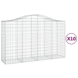 Lučne gabionske košare 10kom 200x50x120/140cm pocinčano željezo