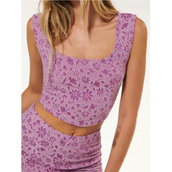 Sinsay - Crop top sa cvetnim motivom - orhideja