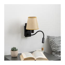 Brilagi - LED zidna lampa NUBILA 1xE27/25W/230V+LED/3W crna/svetlo braon