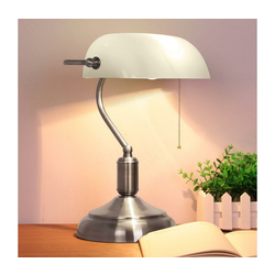 Brilagi - Stona lampa BANK OFFICE 1xE27/60W/230V sjajni hrom/bela