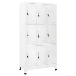 Ormarić s ključem i 9 pretinaca čelični 90 x 45 x 180 cm sivi