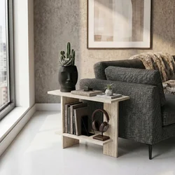 Hanah Home pomoćni sto Essenziale, 80 cm, travertin