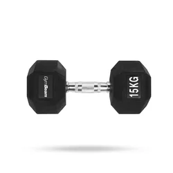 GymBeam Hexagonal Dumbbell  white 15 kg