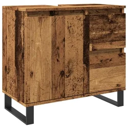 Vidaxl Kopalniška omara za umivalnik Stari les 65x33x60 cm