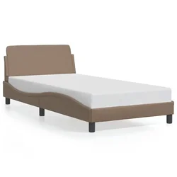 Vidaxl Posteljni okvir Dover kapučino 100x200 cm umetno usnje