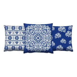 Aberto Design AC 4400 4669 4544 Set od 3 dekorativna jastuka, 43 x 43 cm, Plavi