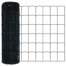 Vidaxl Evropska ograja Siva 0.4 x 25 m PVC prevlečen železo