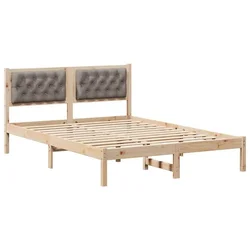Vidaxl Konstrukcija postelje Taupe 150 x 200 cm Masivno borovo les