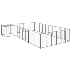 Kavez za pse crni 19,36 m2 čelični