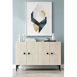 HANAH HOME Komoda Pella 120 White Travertine