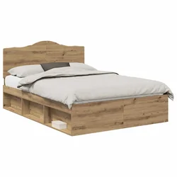 Vidaxl Konstrukcija postelje Oreh 150 x 200 cm Masivno borovo les
