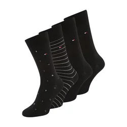 TOMMY HILFIGER Nogavice siva/krvavo rdeča/črna/bela