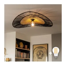 Brilagi - LED plafonski luster CERIA BOHO 1xE27/40W/230V prečnik 50 cm crna/smeđa
