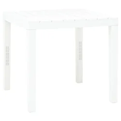 shumee vidaXL Vrtna miza bela 78 x 78 x 72 cm plastika