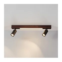 Brilagi - LED spot svetiljka SELE 2xGU10/30W/230V + LED/15W crna/hrastov dekor