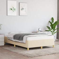 vidaXL Posteljni okvir krem 120x190 cm tkanina