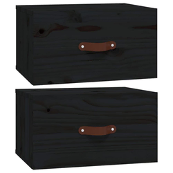 Zidni noćni ormarići 2 kom Crna 40 x 29,5 x 22 cm