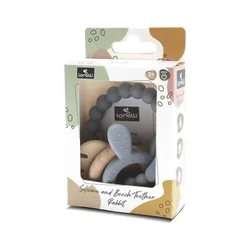 Lorelli silikonsko drvena glodalica za bebe rabbit - natural grey ( 10210850003 )