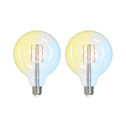 LUUMR Smart LED E27 G125 7W ZigBee Tuya Philips Hue komplet 2 - jasno