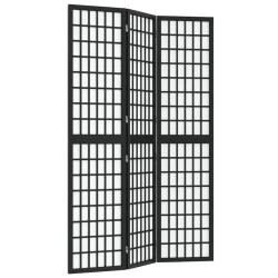 Sklopiva sobna pregrada 3 panela japanski stil 120x170 cm crna
