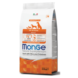 MONGE Suva hrana za pse all breeds adult monoprotein pačetina&pirinač&krompir 2.5kg