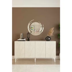 Hanah Home komoda Gumus 150, 150 cm, bela / travertin