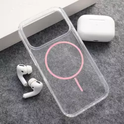 Maska Mag Case Clear Slim za iPhone 17 Pro Max roze