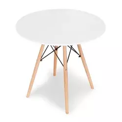 BOLZZ Trpezarijski sto Torino, Okrugli, 80cm, Beli