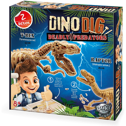 Igralni set Buki Sciences – Tiranosaur Rex i Velociraptor