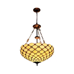 BRILAGI - Tiffany vitražni luster na lancu IVORY SMOOTH 3xE27/60W/230V O 50 cm