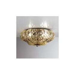 SIRU - Stropno svetlo SOLE 3xE14/40W/230V prečnik 31 cm bež/hrom venecijansko staklo