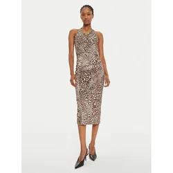 ViCOLO Cocktail obleka TS0556 Rjava Slim Fit
