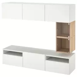 BESTA / EKET TV stalaža, bela/Lappviken bela, 180x42x166 cm