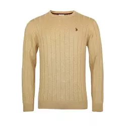 U.S. POLO ASSN. Pulover  svetlo rjava / temno rjava