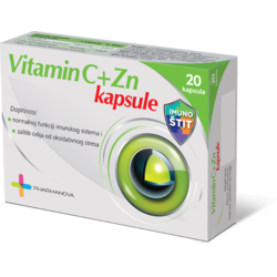 Pharmanova Vitamin C + ZN Caps, 20 x ( 300MG + 10MG)
